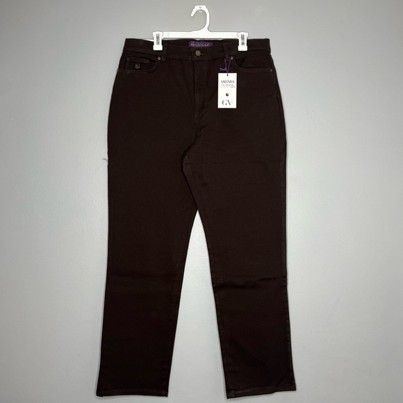 Gloria Vanderbilt Amanda Classic Rise Brown 5 Pocket Stretch Jeans NWT BB - Picture 1 of 5